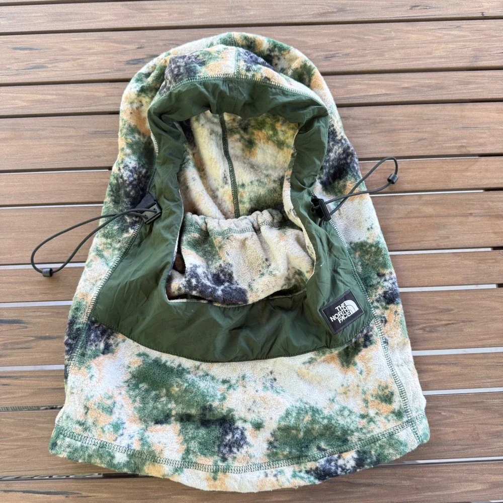 The North Face Whimzy Powder Hood Fleece Balaclava Green Tie Dye Unisex S/M